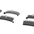 Multiple Black Bridges With Railings On White Surface And Gradient Background 3d model
