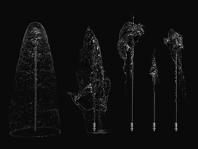 Modern Architectural Components with Abstract Structural Designs and Textured Surface Details 3d model