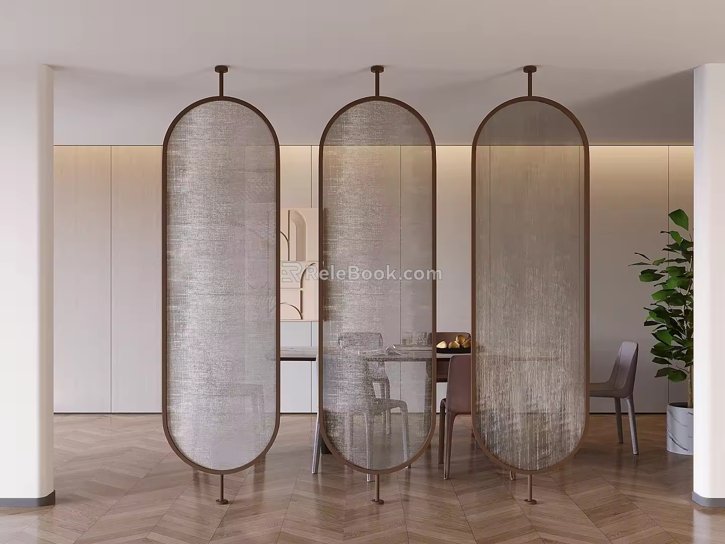 Filament art glass partition screen partition 3d model