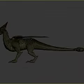 Realistic 3D Dragon Model With Brown Wings Long Tail And Scales In Flying Pose