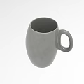 Modern Grey Ceramic Cup With Minimalist Design And Comfortable Handle Grip 3d model