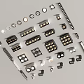 Assorted Modern Downlights and Spotlights Featuring Sleek Designs and Multiple Sizes 3d model