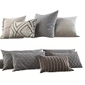 Soft Textured Pillows With Geometric Patterns Knitted Details And Neutral Tones 3d model
