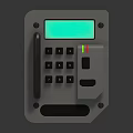 Gray Commercial Equipment Control Panel With Green Display Screen Keypad And Handle 3d model