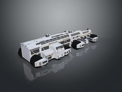 Modular Industrial Transport Vehicle With Multiple Wheeled Units White Black Design 3d model