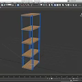 Modern Five Tier Display Shelf With Wooden Shelves And Black Metal Frame