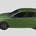 Green Modern Hatchback Car With Sleek Body And Black Wheels Design