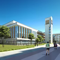 Simple Style School 3d model