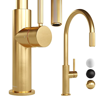 Modern Gold Kitchen Faucet With Sleek Design And Multiple Color Options For Home Decor 3d model
