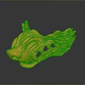 Golden Animal Head Clothing Accessory With Flame Design And Shiny Surface For Fashion Hats