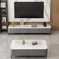 Light Luxury Coffee Table Coffee Table TV Cabinet Combination 3d model