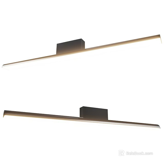Modern Sleek Wall Lamp With Long Strip Design And Black Base For Minimalist Interior 3d model 