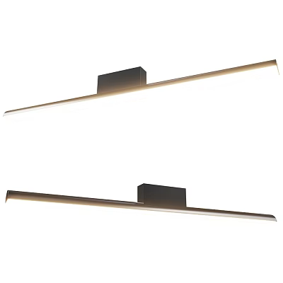 Modern Sleek Wall Lamp With Long Strip Design And Black Base For Minimalist Interior 3d model