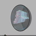 3D Abstract Tech Visualization Spherical Structure With Blue Pink Lines On Black Background