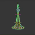 Metallic Industrial Tower Apparatus With Multi Layered Frame And Spherical Top