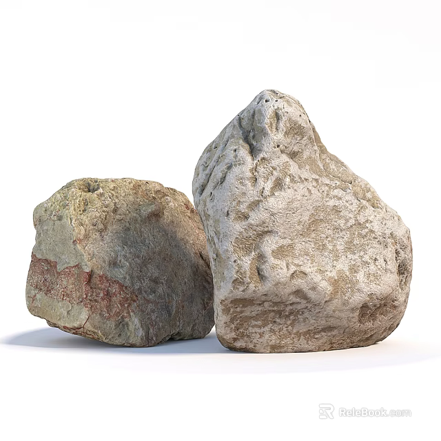 Natural Stones With Rough Surface And Earthy Texture For Decorative 3d model 