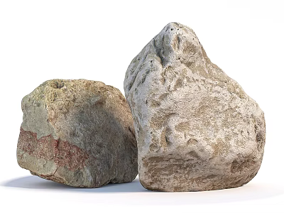 Natural Stones With Rough Surface And Earthy Texture For Decorative 3d model