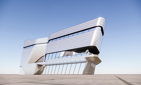 Modern Sales Office Building Simple Sales Department 3d model