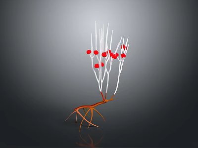 3D Rendering of Organ and Hair Structure with Vascular Roots Fibrous Strands and Red Cells 3d model