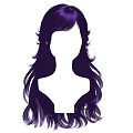 Purple Long Wavy Hair on Feminine Head Silhouette Showcasing Elegant Soft Curves