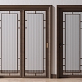 New Chinese-style sliding door 3d model