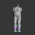 Silver Metallic Robotic Dog Featuring Mechanical Leg Structure Colorful Green Pink Parts And Reflective Surface