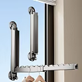 Foldable Stainless Steel Wall Mounted Multi Hook With Modern Window Side Design