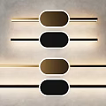 Modern Gold and Black Oval Wall Lamps with LED Lighting Fixtures