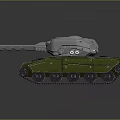 3D Rendered Military Tank Model With Green Hull Silver Turret Long Cannon And Tracked Design
