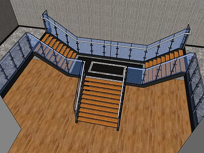 modern stair handrail stair 3d model
