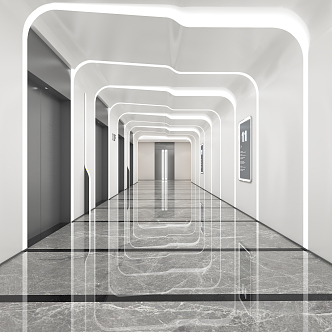 Elevator Corridor Modern Elevator Hall 3d model