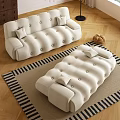 Sofa Cream Style Sofa Bed Folding Sofa 3d model