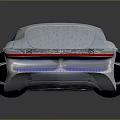 Futuristic Concept Car With Silver Sleek Body Transparent Canopy And Unique Blue Accented Wheels