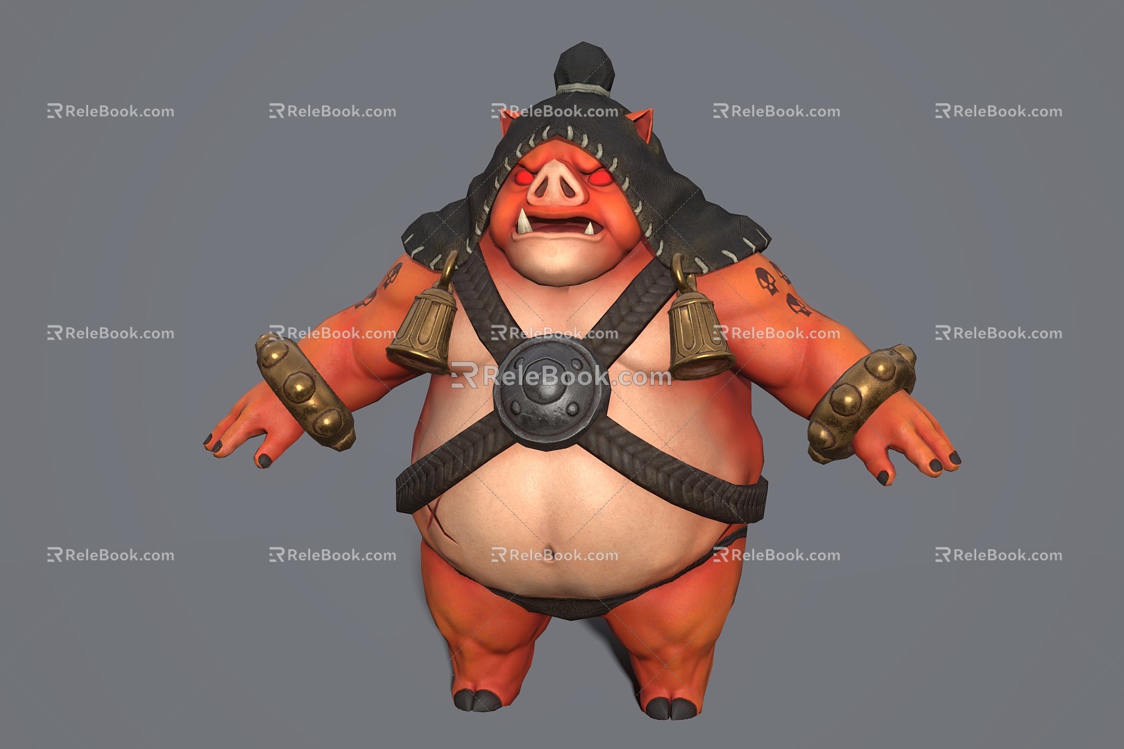 Pig demon game character model