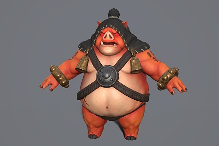 Pig demon game character 3d model