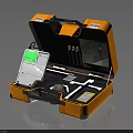 Orange Open Toolkit Case With Digital Display Devices Probes And Cables 3d model