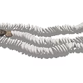 White Spiral Wooden Structure Decorated with Dark Stone Elements in Natural Design