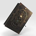 Detailed Ancient Book Featuring Skull Decoration And Intricate Vintage Metal Ornamentation