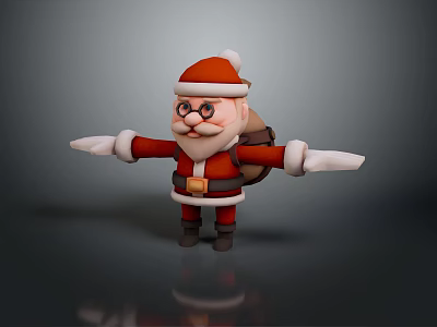 Modern Game Character Santa Claus Santa Claus Head Santa Claus Cartoon Santa Claus Animation Santa Claus 3d model