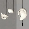 Modern Irregular White Pendant Lights With Soft Lighting And Gray Background 3d model