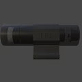 Black Tactical Flashlight With Durable Metal Body And Mounting Bracket Design 3d model