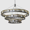 Modern Multi Layer Ring Chandelier With Metal Frame And Illuminated Circles 3d model