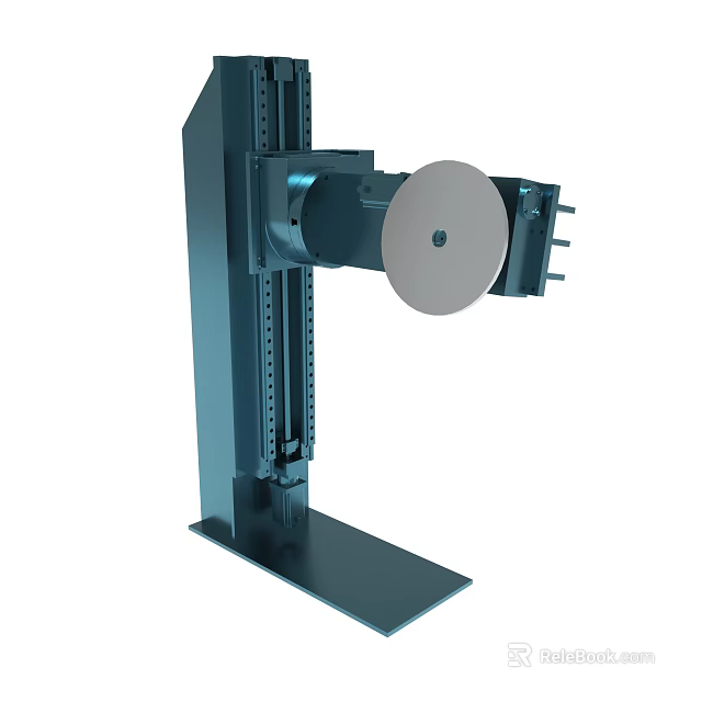 Industrial Metal Mechanical Device With Vertical Column And Circular Component Structure 3d model