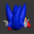 Blue Hedgehog Character Posing With Red Shoes White Gloves And Yellow Eyes