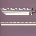 Elegant Modern Chandelier With Lace Pattern Metal Frame Strip Design And Warm Lighting