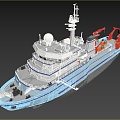 Modern Icebreaker Arctic Antarctic Research Ship Polar Icebreaker Scientific Research Ship 3d model