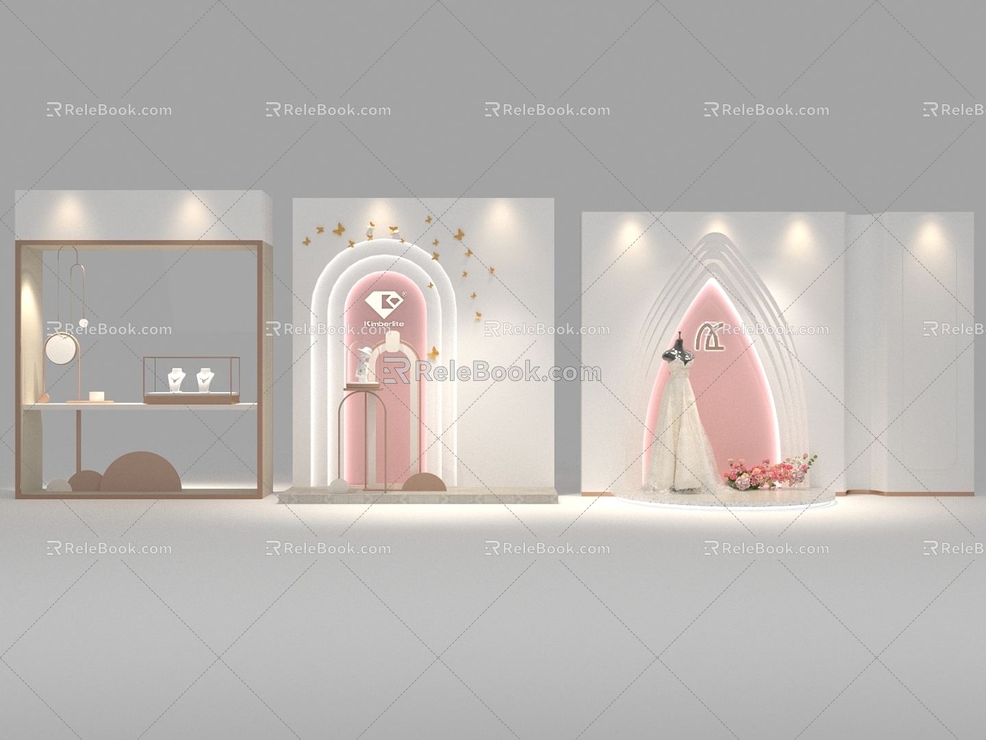 Jewelry shop window window background proposal table proposal background wedding dress model window cabinet 3d model