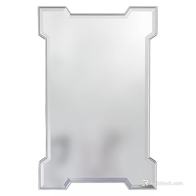 Modern Rectangular Mirror With Sleek Metal Frame Ideal For Living Room Wall Decor 3d model 