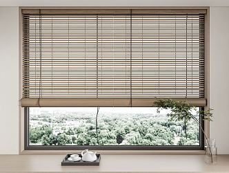 modern roller blind bamboo curtain roller blind 3d model