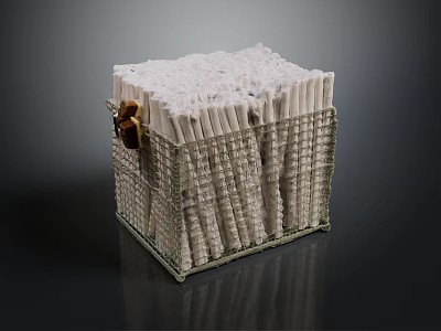 Modern Coffee Table With Woven Top And Metal Frame For Minimalist Living Room Decor 3d model